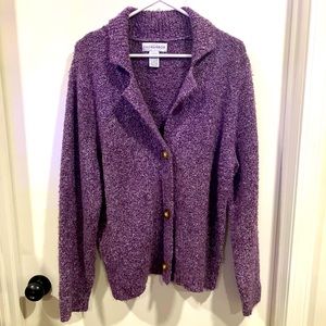 Women’s Purple Sag Harbor Button Up Cardigan Size XL